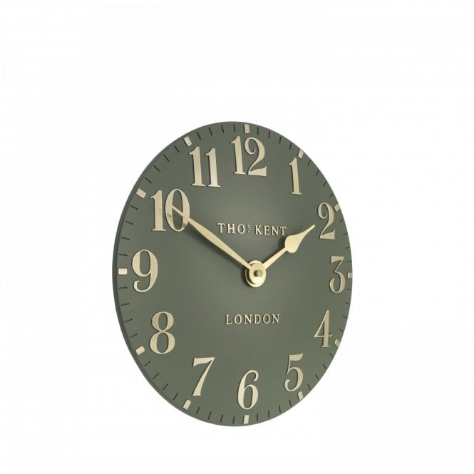 12" Arabic Wall Clock Lichen Green
