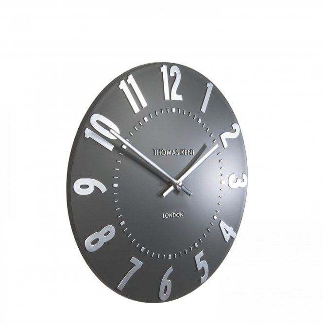 12" Mulberry Wall Clock Graphite Silver