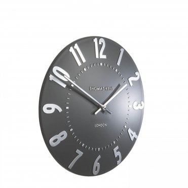 12" Mulberry Wall Clock Graphite Silver