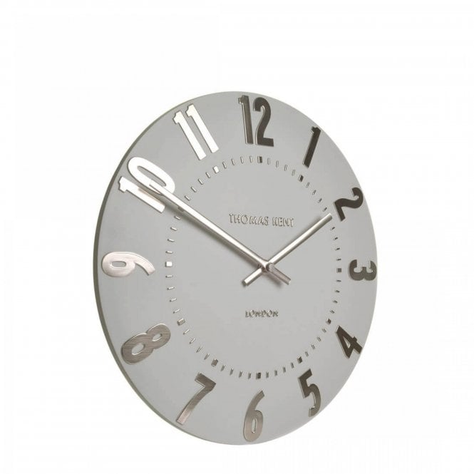 12" Mulberry Wall Clock Silver Cloud