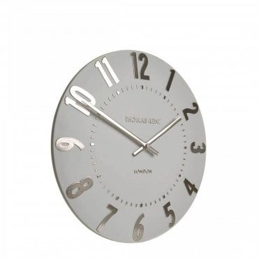 12" Mulberry Wall Clock Silver Cloud