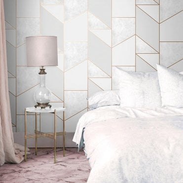 2LG Colour Block Geo Grey Wallpaper 106256