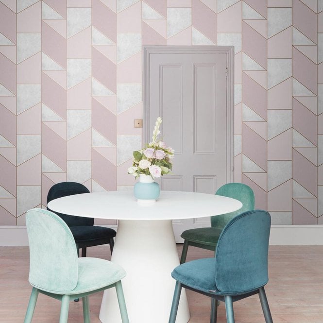 2 Lovely Gays 2LG Colour Block Geo Pink Wallpaper 106255