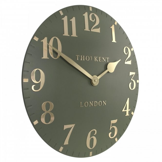 20" Arabic Wall Clock Lichen Green