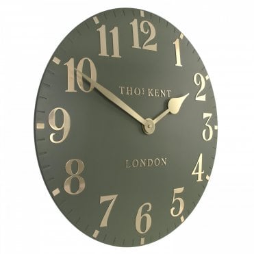 20" Arabic Wall Clock Lichen Green