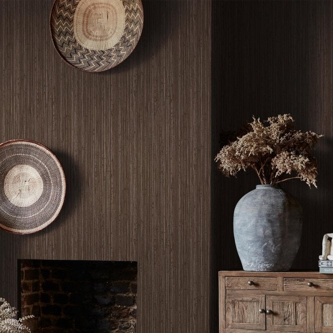 Abigail Ahern  Fibre Stripe Chocolate Wallpaper 140100