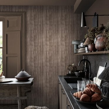 Abigail Ahern Linear Luxe Deep Greige Wallpaper 140097