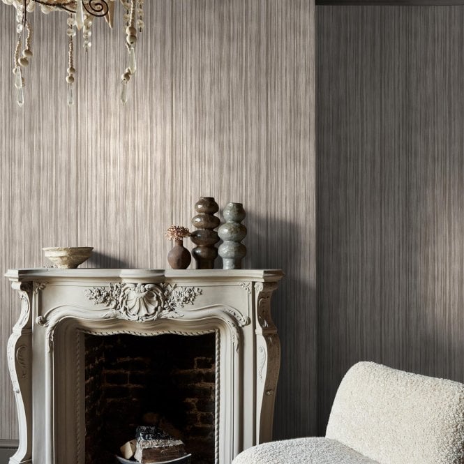 Abigail Ahern  Linear Luxe Pewter Wallpaper 140096