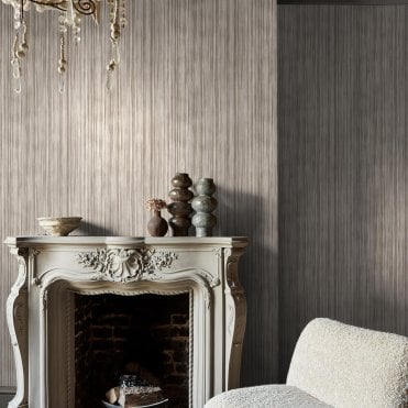 Abigail Ahern Linear Luxe Pewter Wallpaper 140096