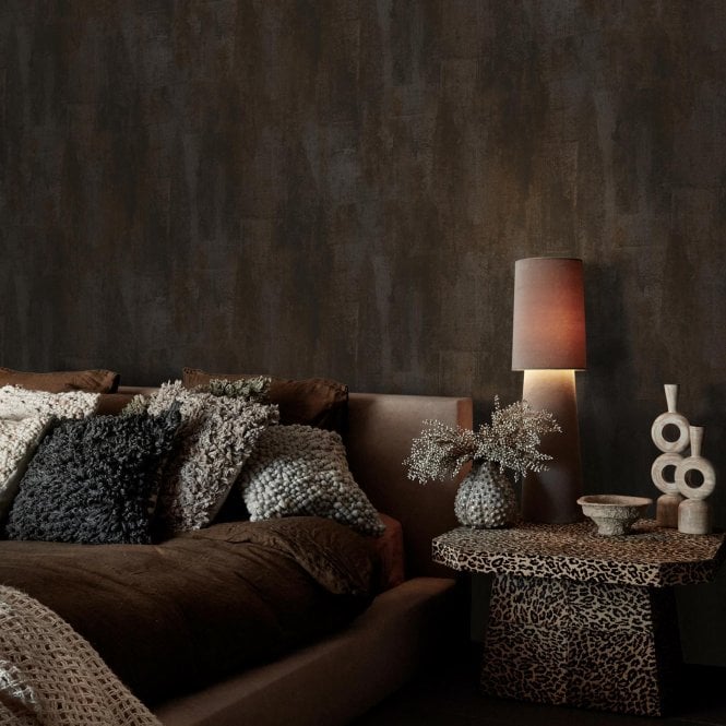 Abigail Ahern  Oxidized Opulence Charcoal Wallpaper 140094