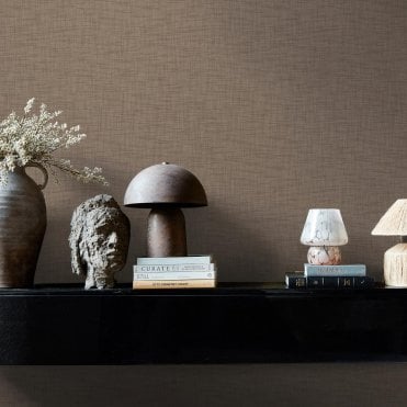 Abigail Ahern Weathered Linen Cocoa Wallpaper 140081