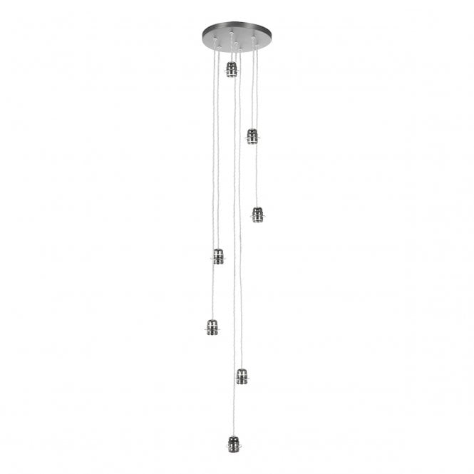Acton Seven Light Suspension In Satin Chrome