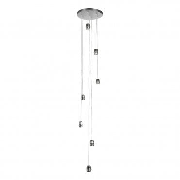 Acton Seven Light Suspension In Satin Chrome