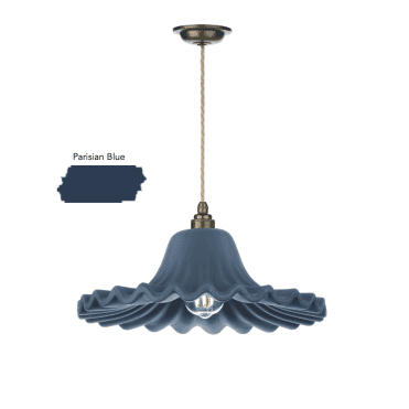 Astrid Antique Brass Single Pendant in Bespoke Parisian Blue Colour