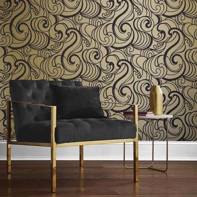 Barbara Hulanicki  Hula Swirl Gilded Wallpaper 105272