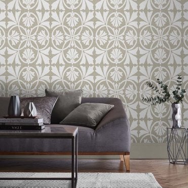 Barbara Hulanicki Thrones Chalk And Taupe Wallpaper 105274