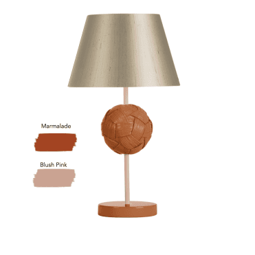  Bodkin Table Lamp in Bespoke Marmalade Body & Blush Pink Metal Work - Base Only