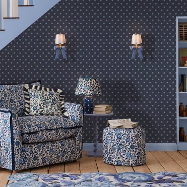 Cath Kidston Button Spot Navy  Wallpaper