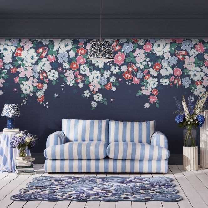 Cath Kidston Clifton Floral Navy Fixed Size Mural 2.50 x 4M