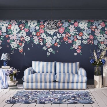 Cath Kidston Clifton Floral Navy Fixed Size Mural 2.50 x 4M