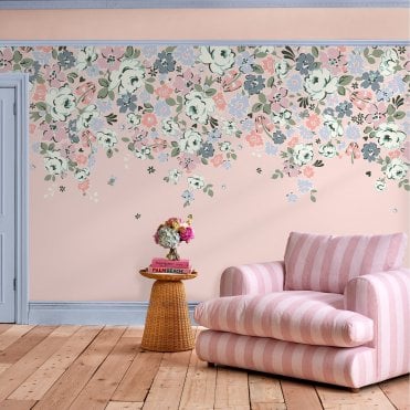 Cath Kidston Clifton Floral Pink Fixed Size Mural 2.50 x 4M