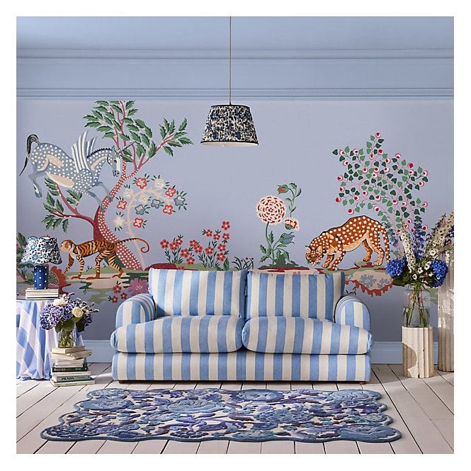 Cath Kidston Painted Kingdom Blue Fixed Size Mural 2.50 x 4M