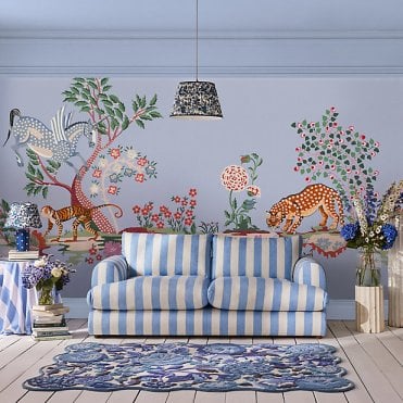 Cath Kidston Painted Kingdom Blue Fixed Size Mural 2.50 x 4M