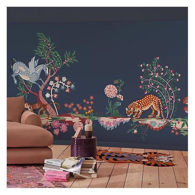 Cath Kidston Painted Kingdom Navy Fixed Size Mural 2.50 x 4M