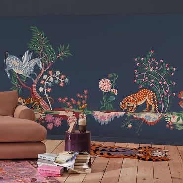 Cath Kidston Painted Kingdom Navy Fixed Size Mural 2.50 x 4M
