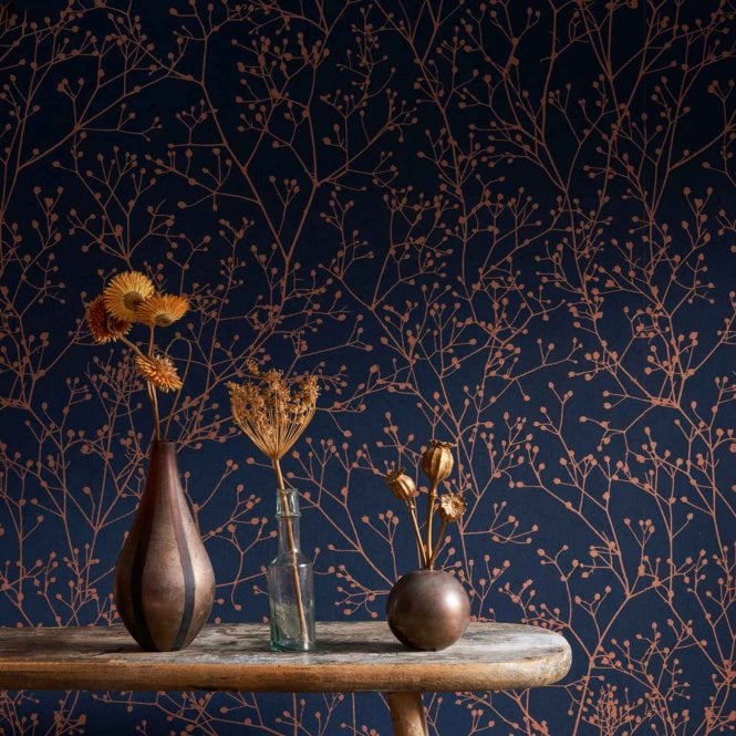 Clarissa Hulse  Gypsophila Midnight & Copper Wallpaper 120381