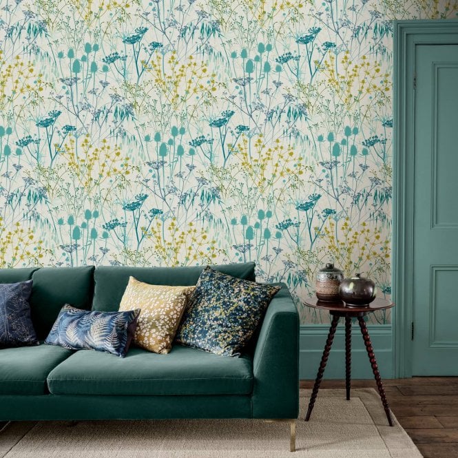 Clarissa Hulse  Summer Border Verdigris Wallpaper 120387