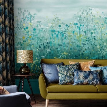 Clarissa Hulse Tania'S Garden Peacock Fixed Size Mural