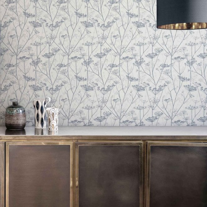 Clarissa Hulse  Wild Chervil Dove & Silver Wallpaper 120383