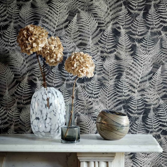 Clarissa Hulse  Woodland Fern Charcoal Wallpaper 120366