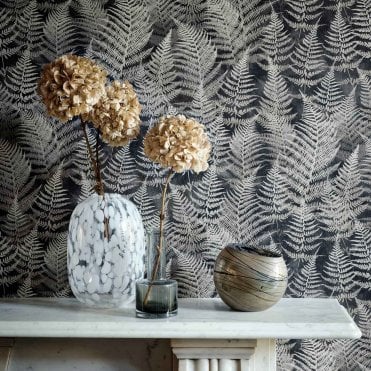 Clarissa Hulse Woodland Fern Charcoal Wallpaper 120366