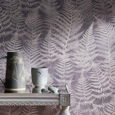 Clarissa Hulse Woodland Fern Pewter Wallpaper 120368