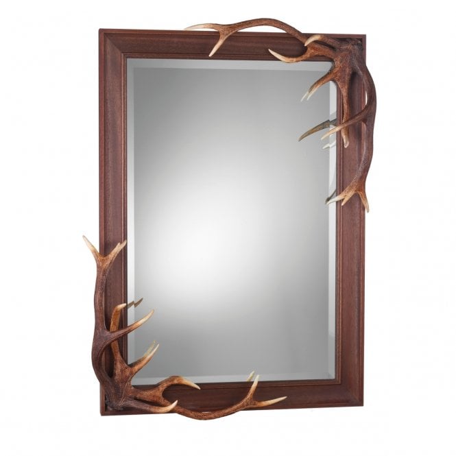 David Hunt Antler Bevelled Mirror Rustic Colour