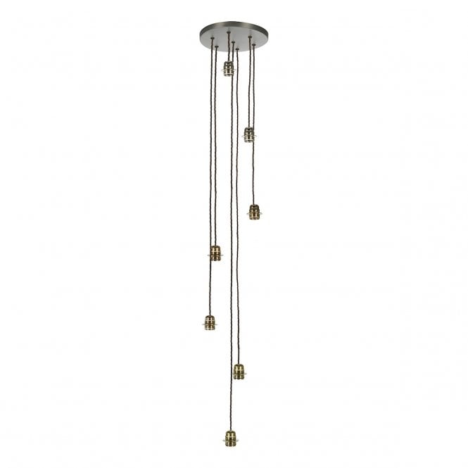 David Hunt Lighting Acton Seven Light Suspension In Antique Brass