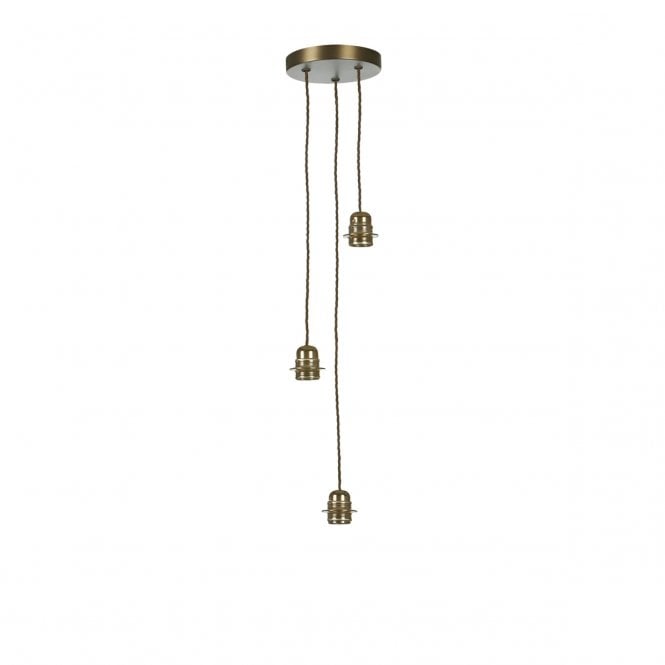 David Hunt Lighting Acton Three Light Suspension In Antique Brass