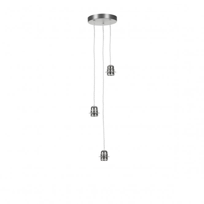 David Hunt Lighting Acton Three Light Suspension In Satin Chrome