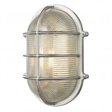 Admiral Large Oval Bulkhead Indoor & Outdoor Light IP64 Nickel