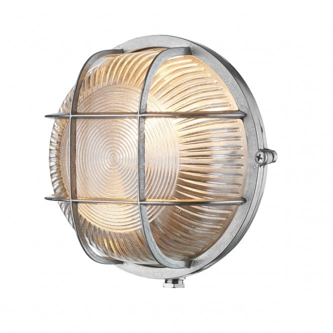 David Hunt Lighting Admiral Round Wall Light Nickel IP64