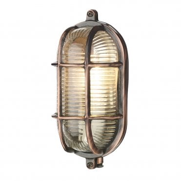 Admiral Small Oval Bulkhead Indoor & Outdoor Light IP64 Antique Copper