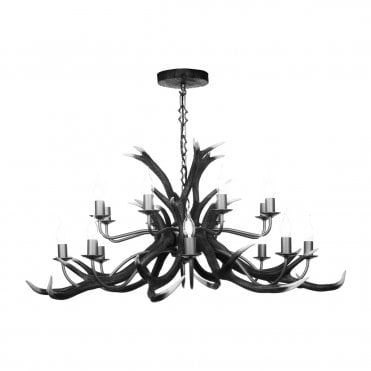 Antler 16 Light chandelier Bleached