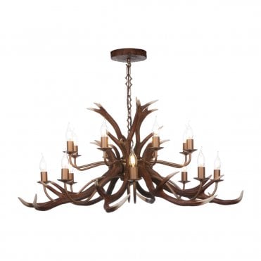 Antler 16 Light chandelier Rustic