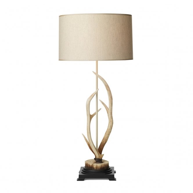David Hunt Lighting Antler Bleached Table Lamp Complete With Shade