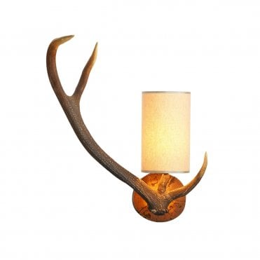 Antler Wall Light Left Hand Complete With Shade