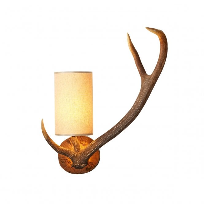 David Hunt Lighting Antler Wall Light Right Hand Complete With Shade