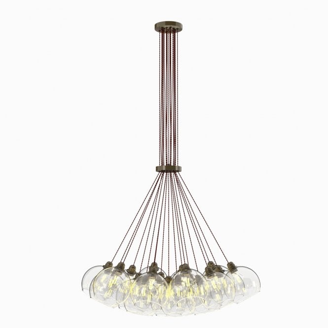 David Hunt Lighting Apollo 19 Light Pendant Antique Brass Clear