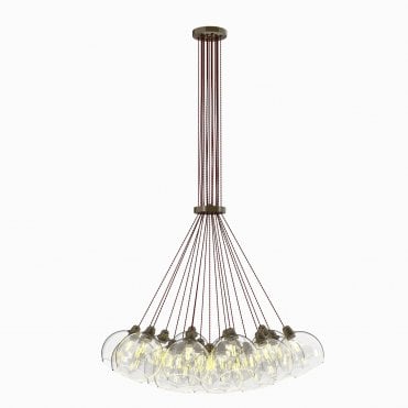 Apollo 19 Light Pendant Antique Brass Clear